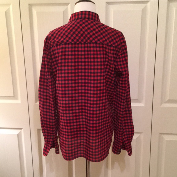 J. Crew red plaid button down shirt size 8 - Picture 4 of 6